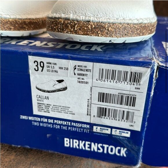 BIRKENSTOCK CALLAN 39 NATURAL FULL GRAIN LEATHER NARROW FIT 1020101 NIB 39E - Picture 3 of 15